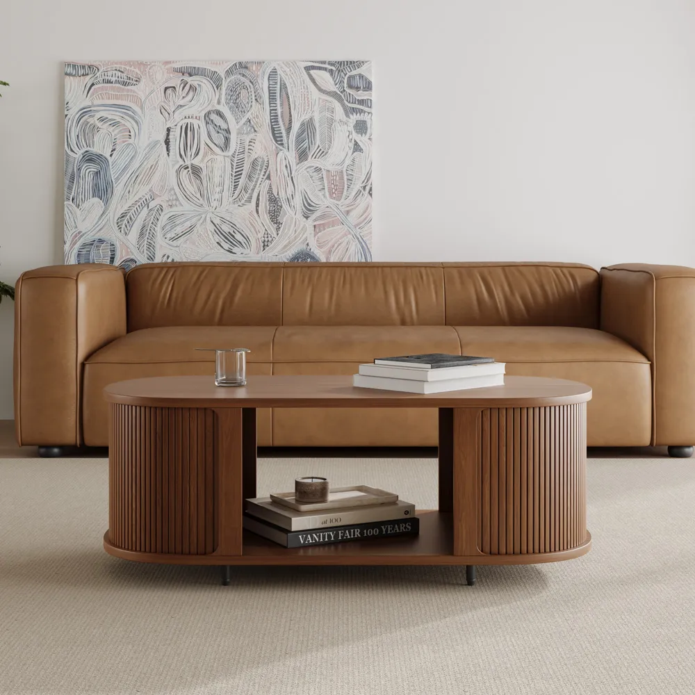 Mid-Century Modern Fluted Coffee Table