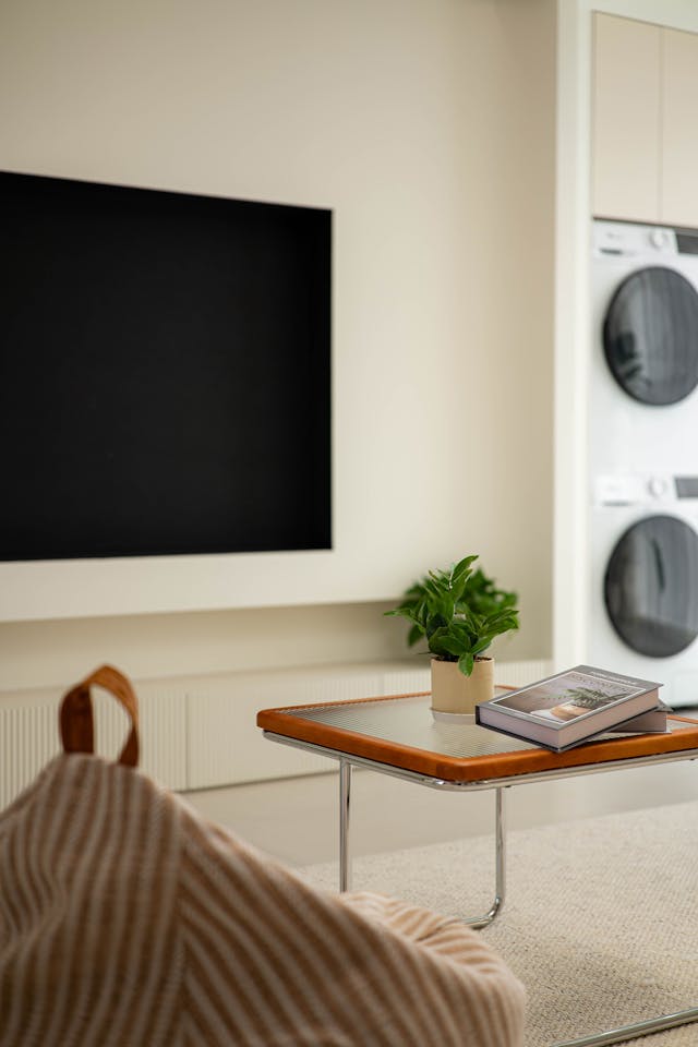 Modern Living Room with Smart TV and tv stand