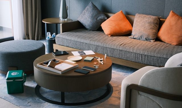 Modern living room with sofa and coffee table