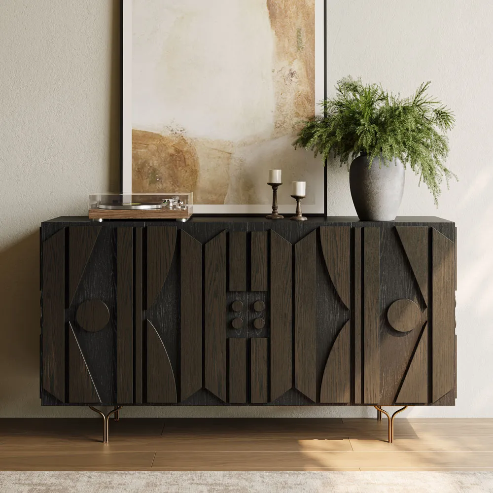 POVISON Mid-Century Modern Tall TV Stand