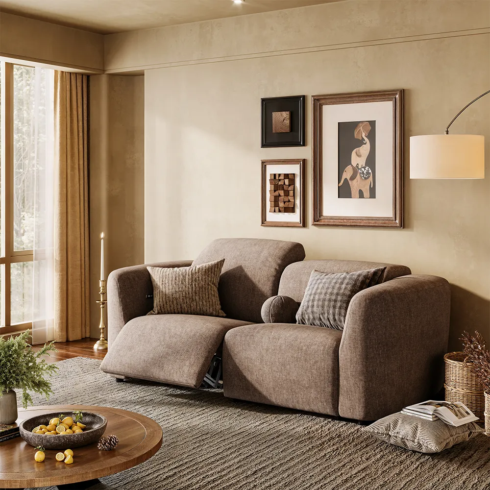 POVISON Nestra Dual Power Reclining Loveseat with Charging Ports