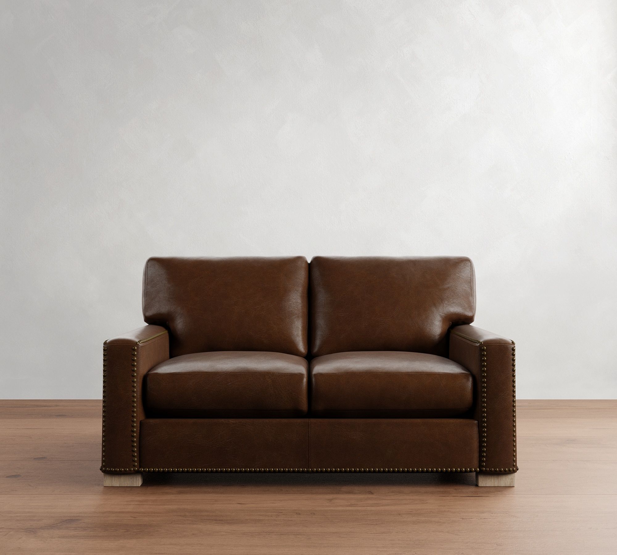 Pottery Barn Turner Square Arm Leather Loveseat