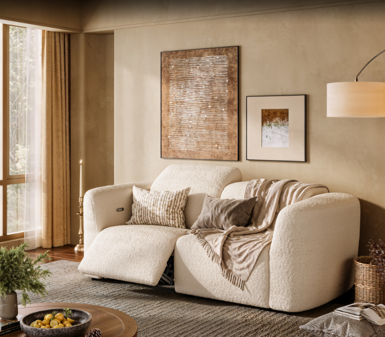 Dual Power Reclining Sofa with Charging Ports