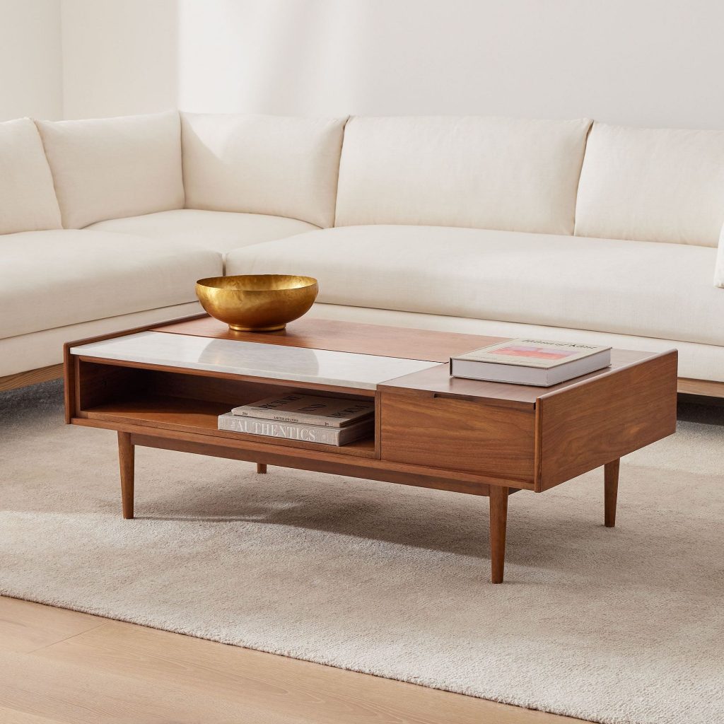 West Elm Mid-Century Pop-Up Storage Coffee Table