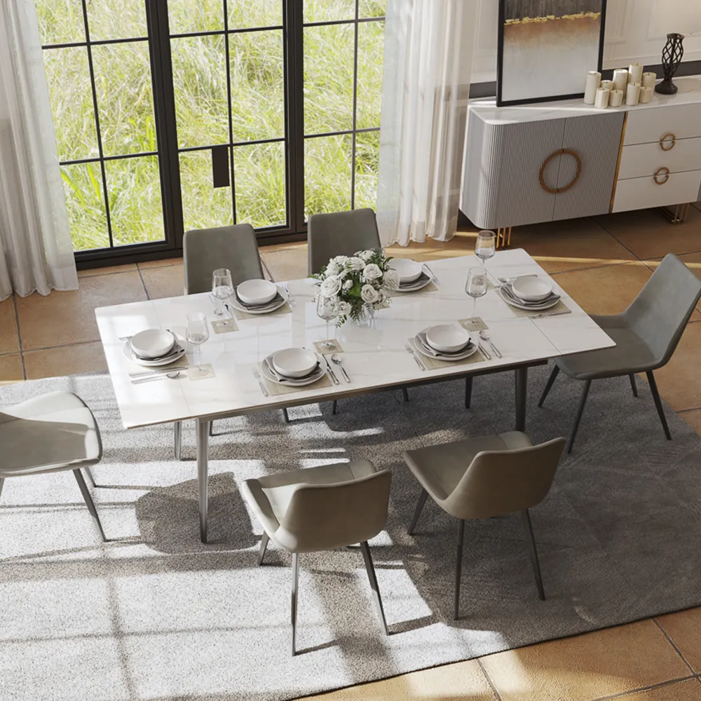 Yumi-Rectangular Sintered Stone Extendable Dining Table