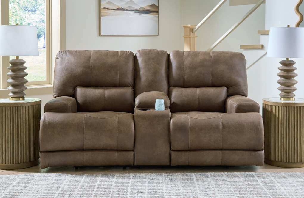 Ashley Time-Piece Dual Power Reclining Loveseat with Console