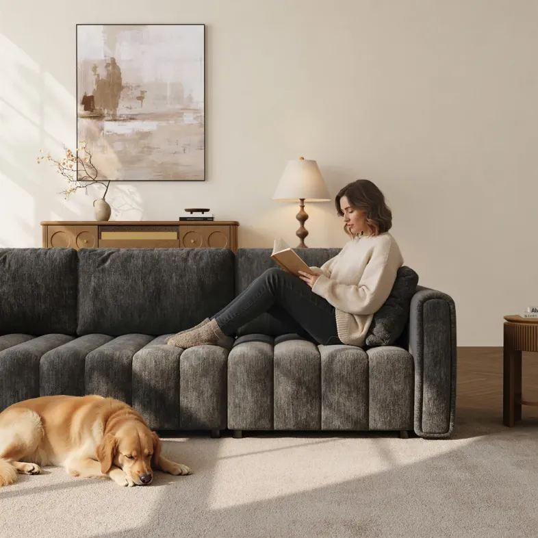 Black Chenille Couch
