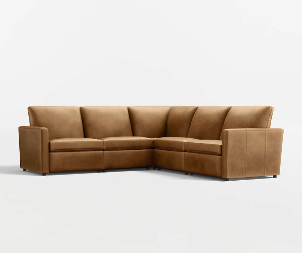Crate & Barrel Power Dual-Reclining Leather Sectional Sofa