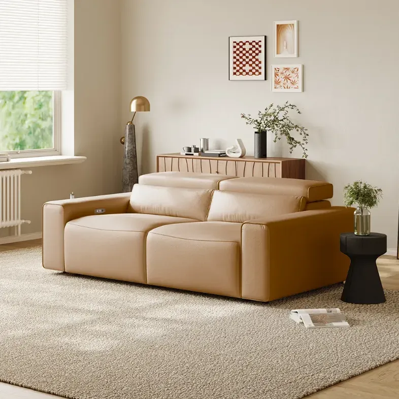 Khaki Sustainable Leather Sofa