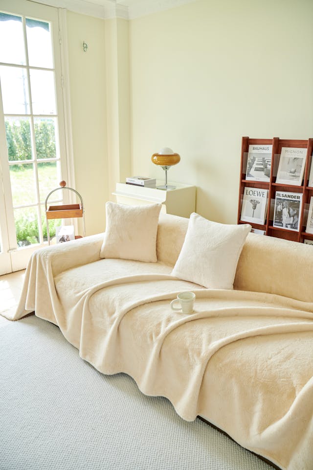 Living Room with Beige Sofa