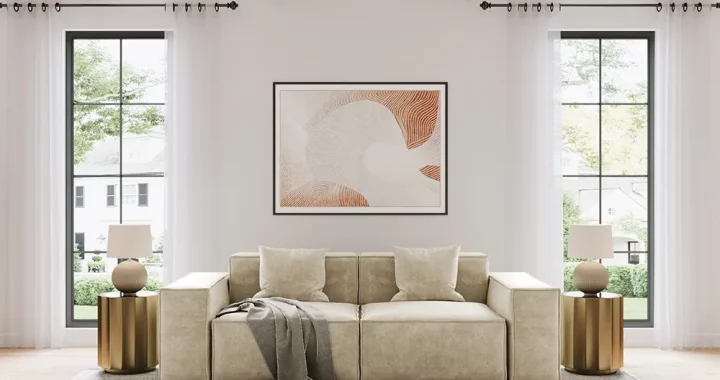 modern living room with big sofa