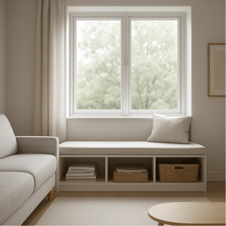 Window‑seat bench with storage