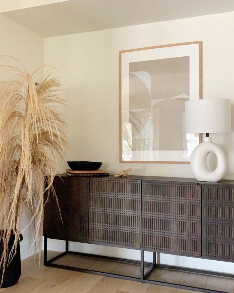 a wood and iron media console for 65 inch tv