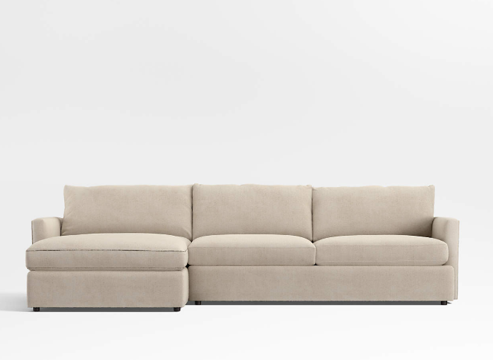 Crate & Barrel Lounge 2-Piece Sectional Sofa with Storage