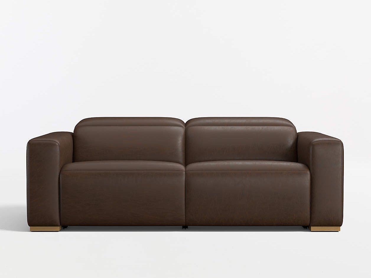 a power dual-reclining leather sofa for a living room