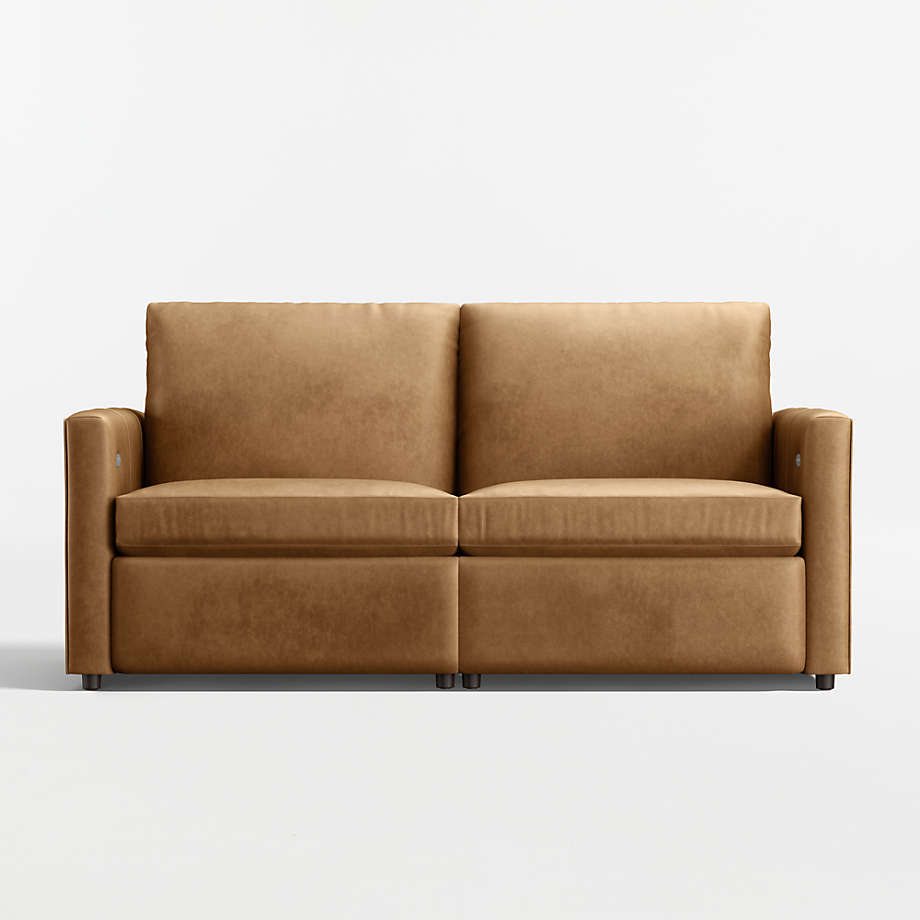 A Power Dual-Reclining Leather Sofa