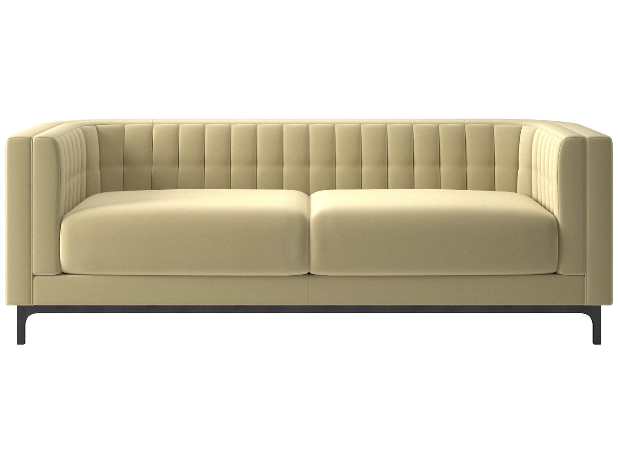 a cream leather sofa capable for a bright living room