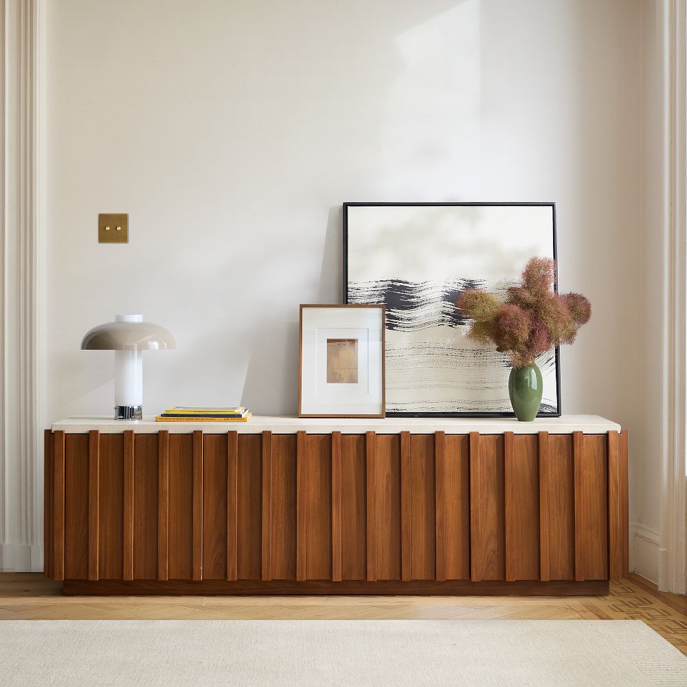 a wood media console for 65 inch tv