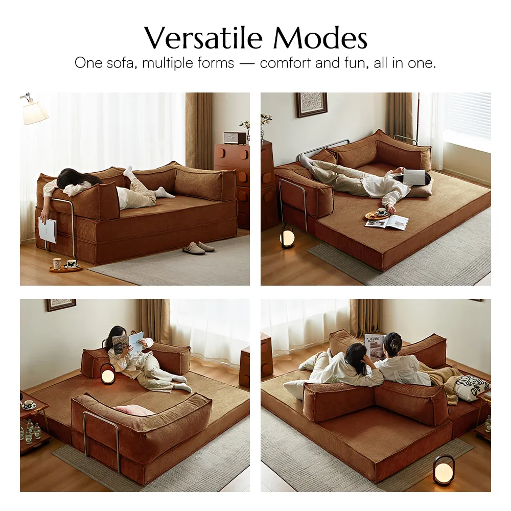 A classic sofa that offers firm support for everyday use and can be quickly converted into a bed when needed.