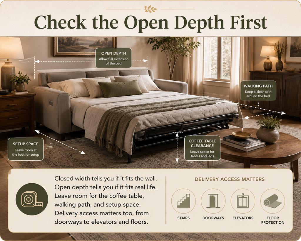 What Should You Check Before Buying an Electric Sofa Bed?: Check the Open Depth First