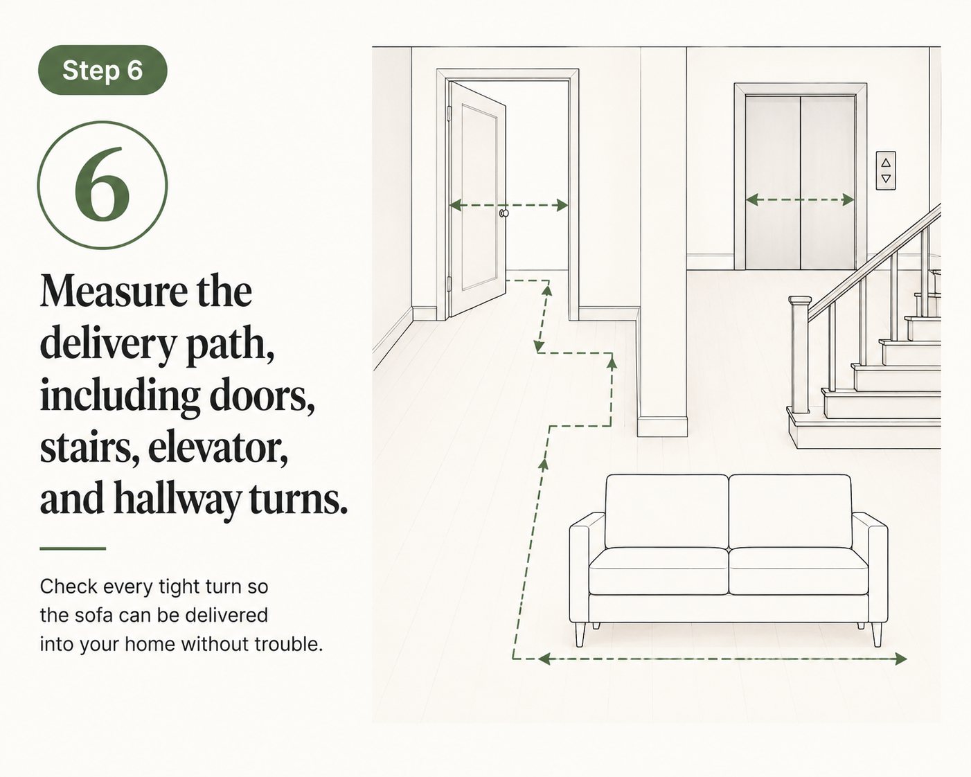 steps you should follow before buying a sofa bed: Decide where the coffee table, ottoman, or floor lamp will move.