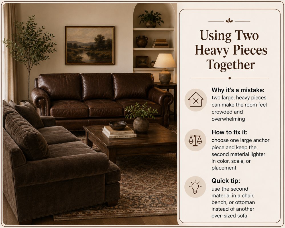 Common Mistakes When Mixing Leather and Fabric: Using Two Heavy Pieces Together