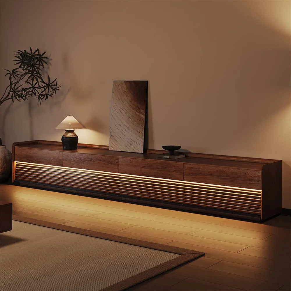 Ansel Mid-Century TV Stand with LED Lights