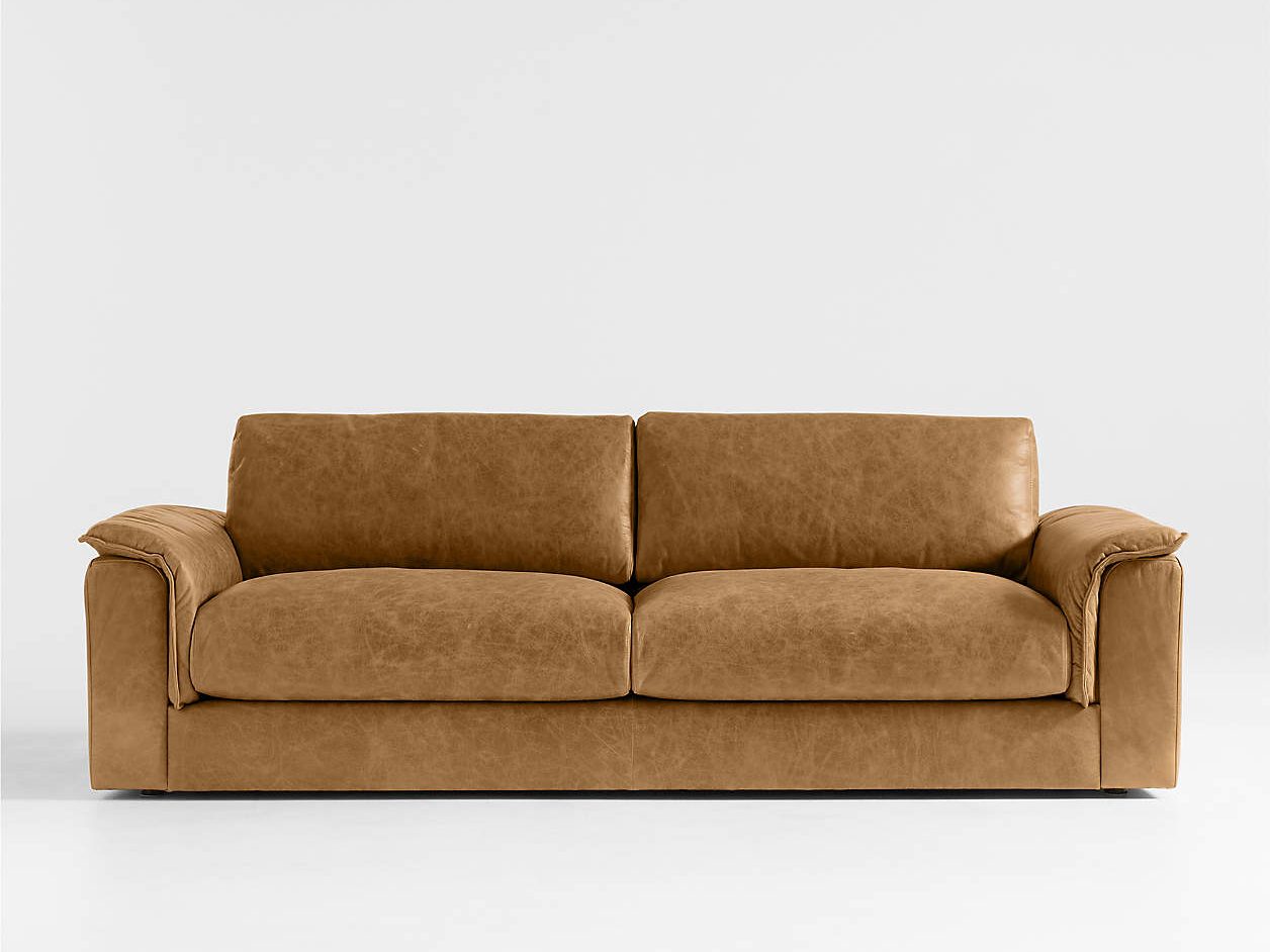 Crate & Barrel Wythe 92" Leather Sofa for minimalism decoration in modern and bright sitting rooms