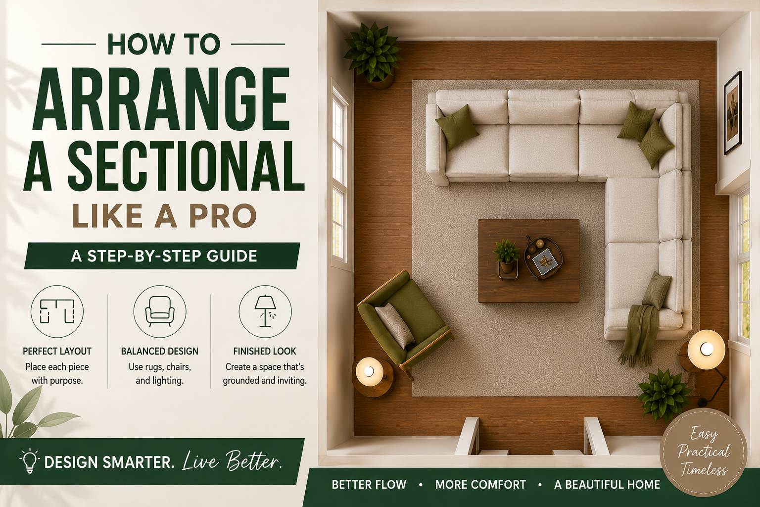 how to arrange a sectional like a pro in your living room