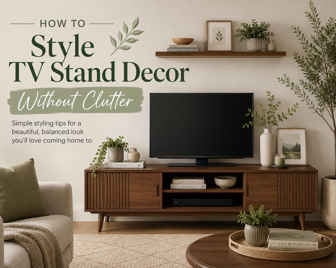 Povison's decoration idea about how to style tv stand decor without clutter