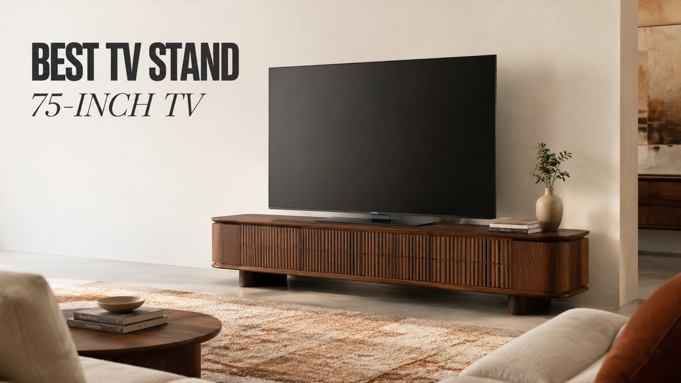 POVISON wide TV stand for a 75 inch TV