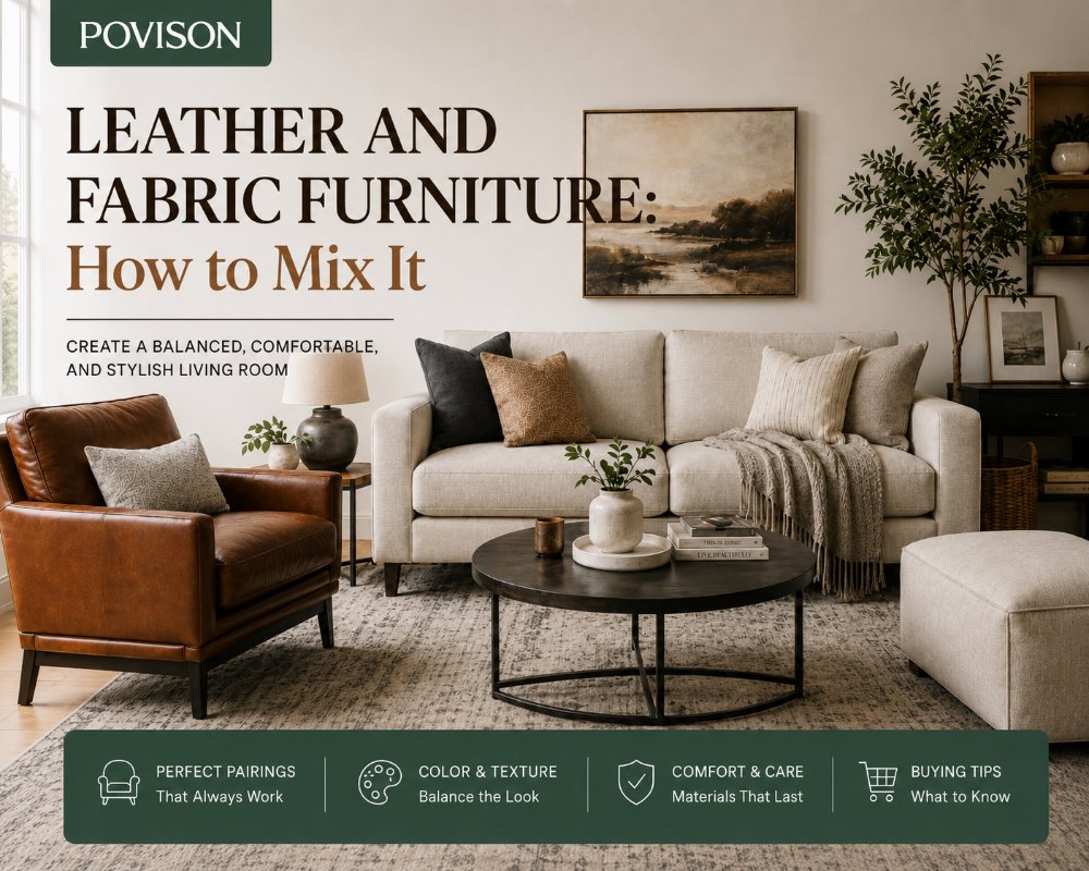 buying guide: how to mix leather and fabric furniture