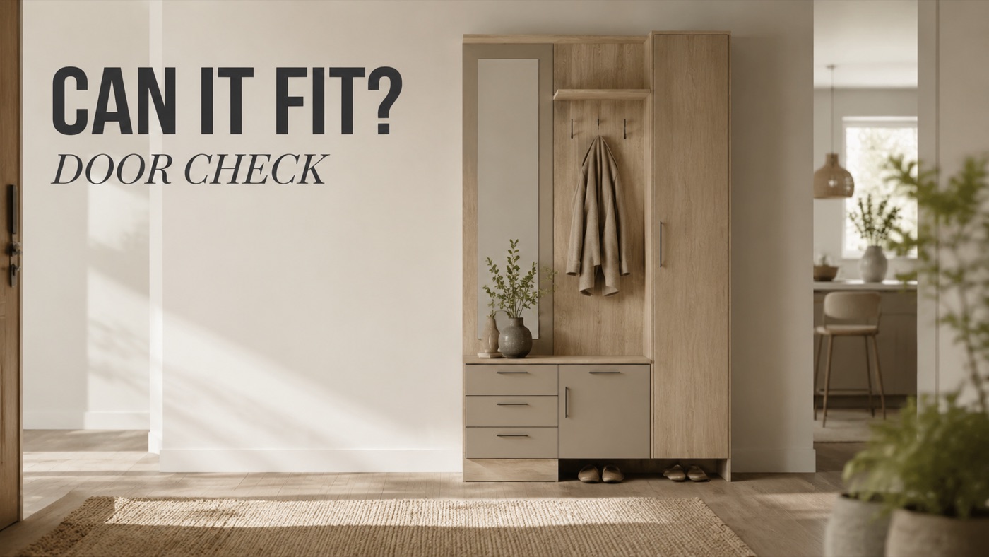 measuring a doorway for fully assembled POVISON furniture delivery