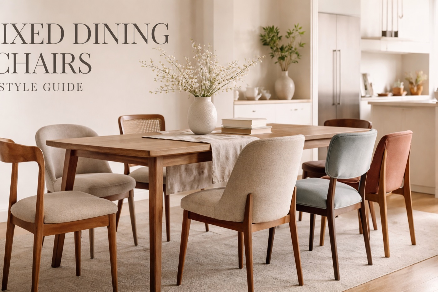 POVISON dining table with mixed dining chair styles