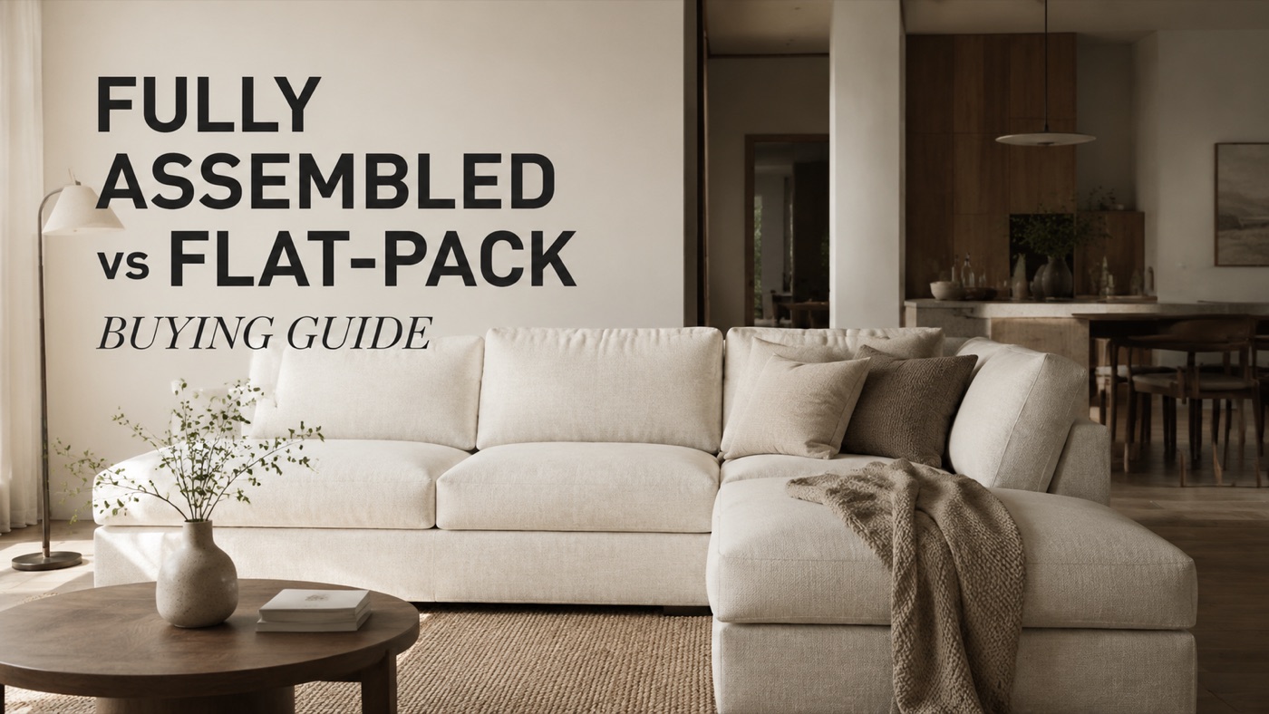 fully assembled POVISON furniture compared with flat-pack furniture parts
