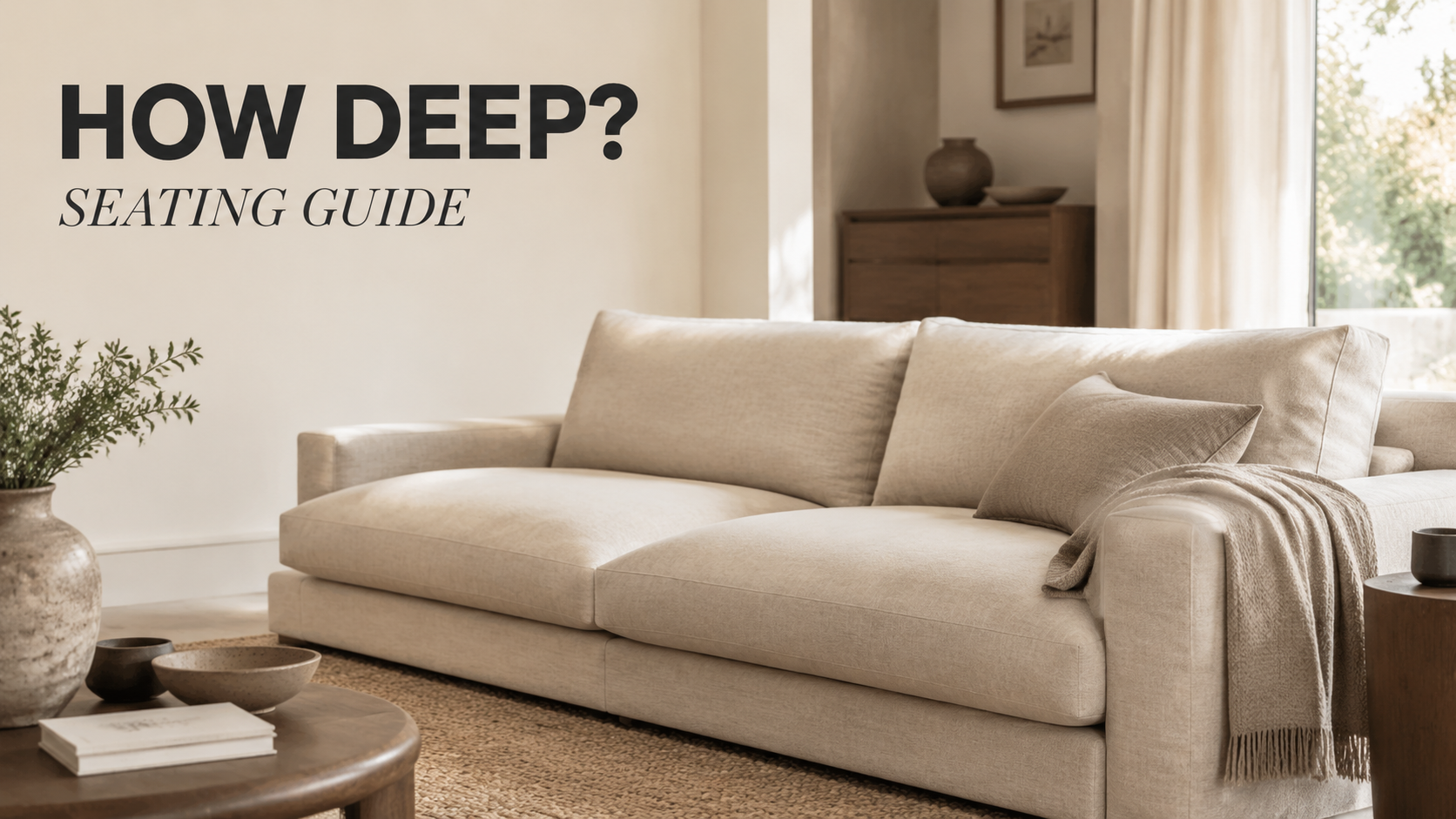 POVISON deep seat sofa with comfortable seating depth