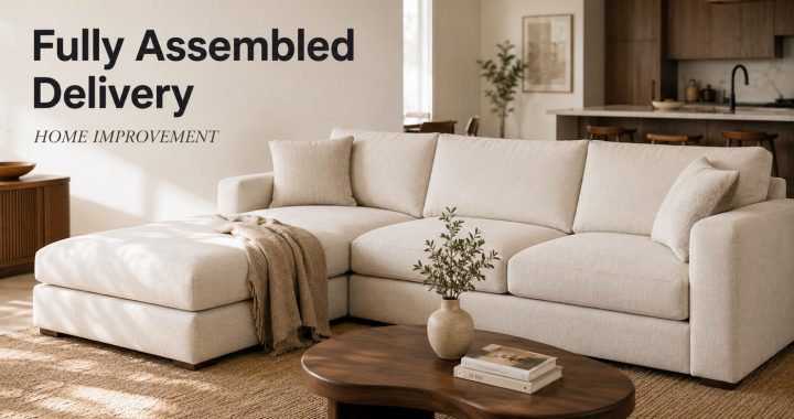 POVISON fully assembled furniture delivery through a clear entryway
