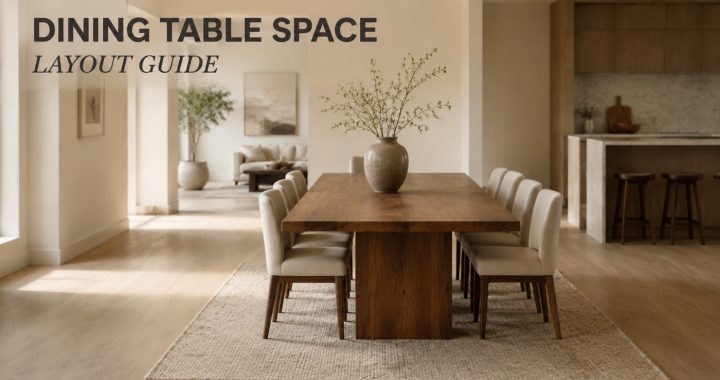 POVISON dining table with comfortable space around chairs