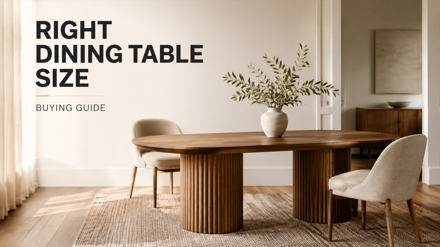 POVISON dining table sized for room with 36 inch clearance