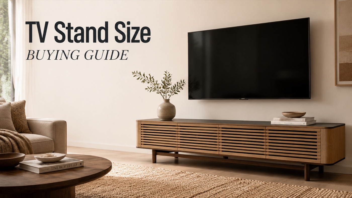 POVISON TV stand sized wider than a flat screen TV