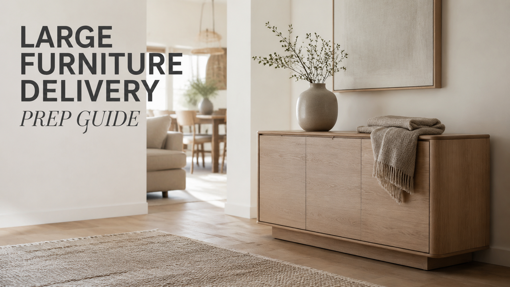 home prepared for large POVISON furniture delivery with clear walkway