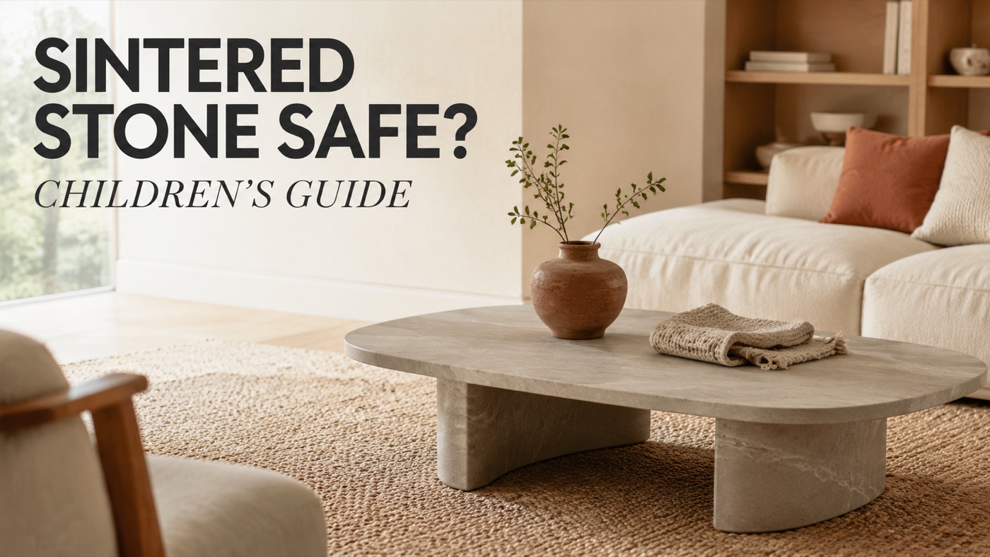 POVISON rounded sintered stone dining table for a family home