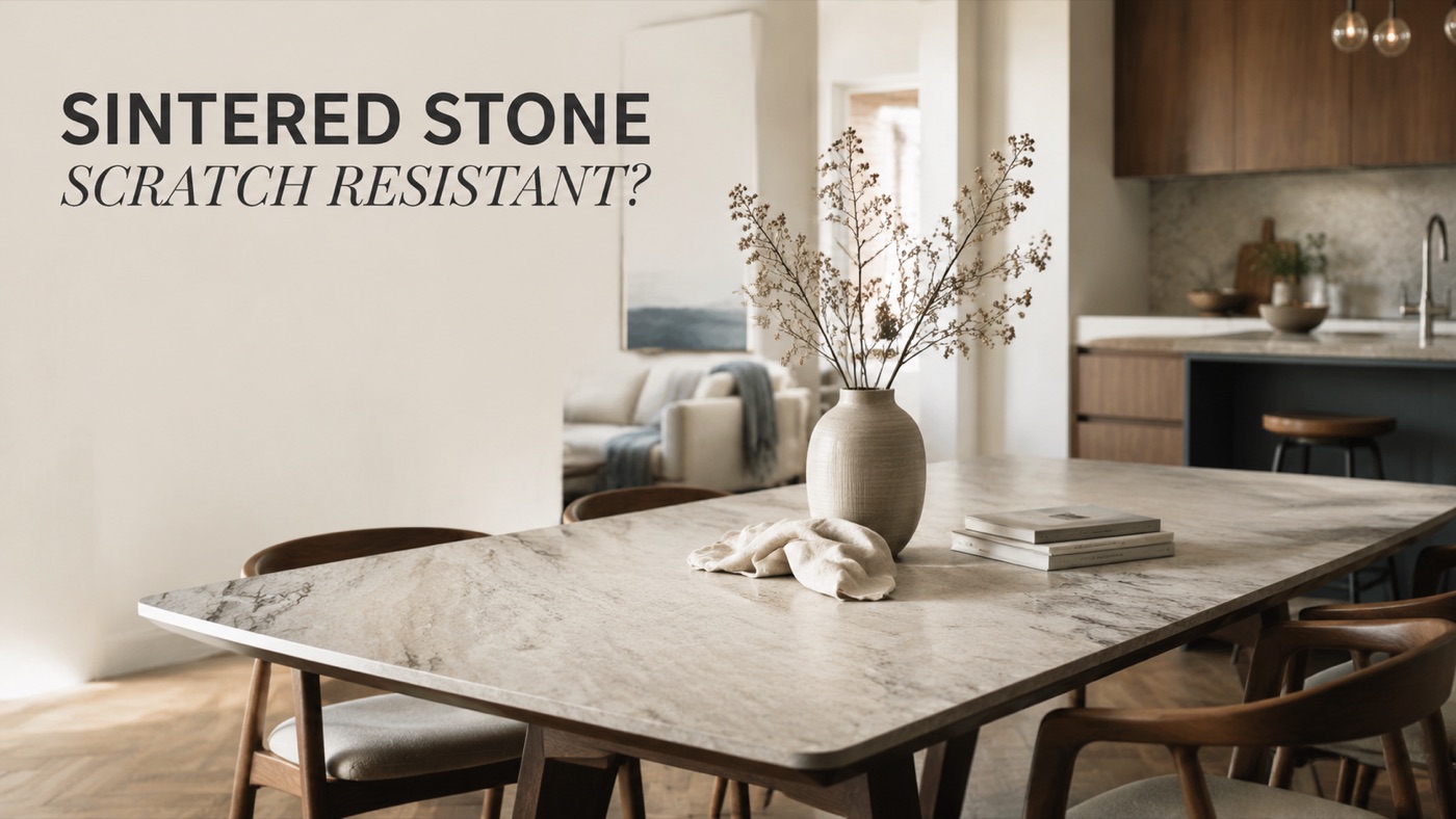 POVISON scratch resistant sintered stone dining table surface