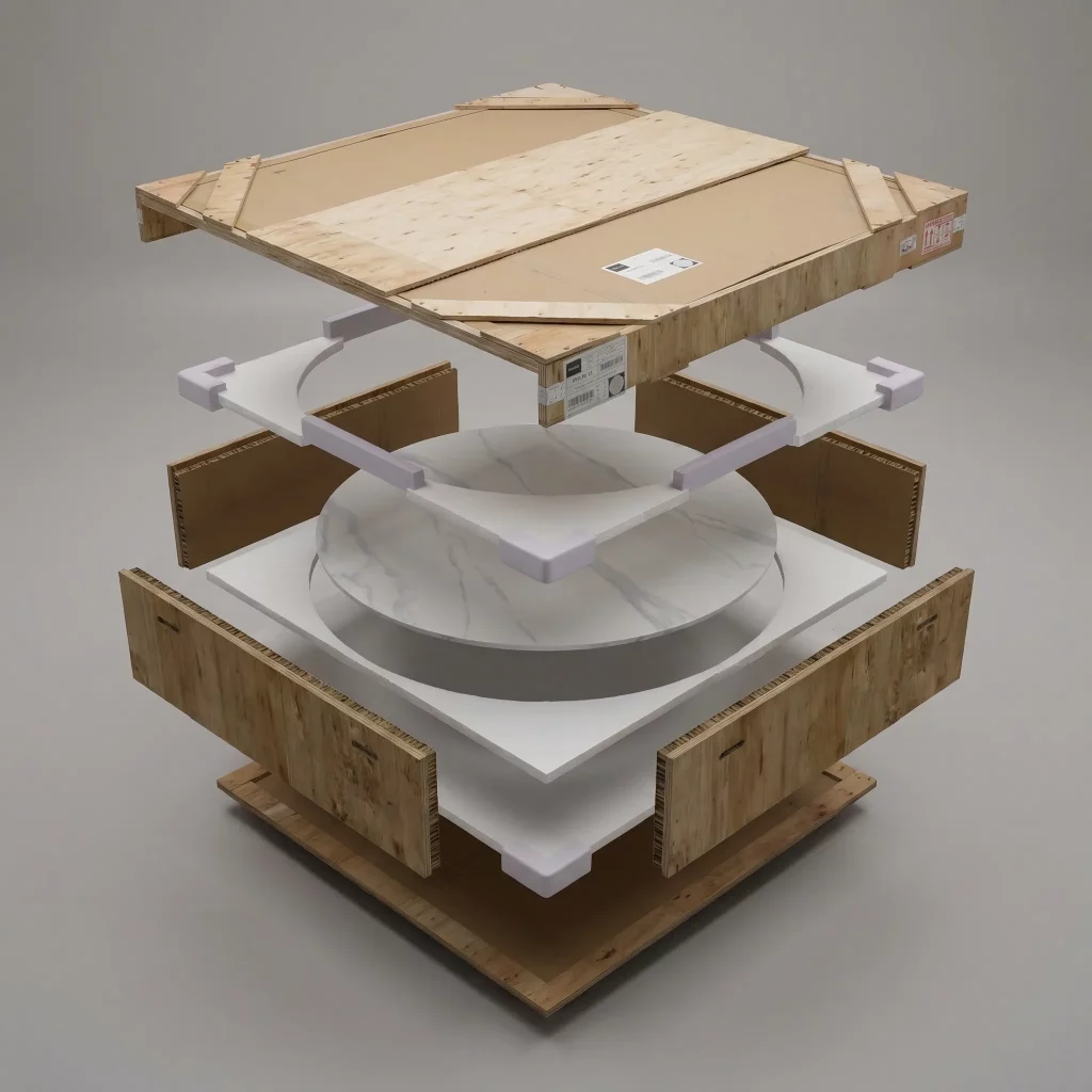 package of a round marble table