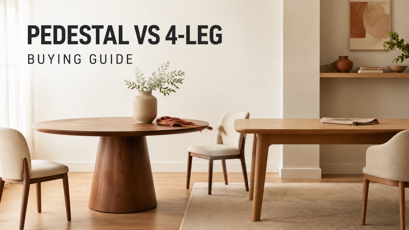POVISON pedestal and 4 leg dining table comparison