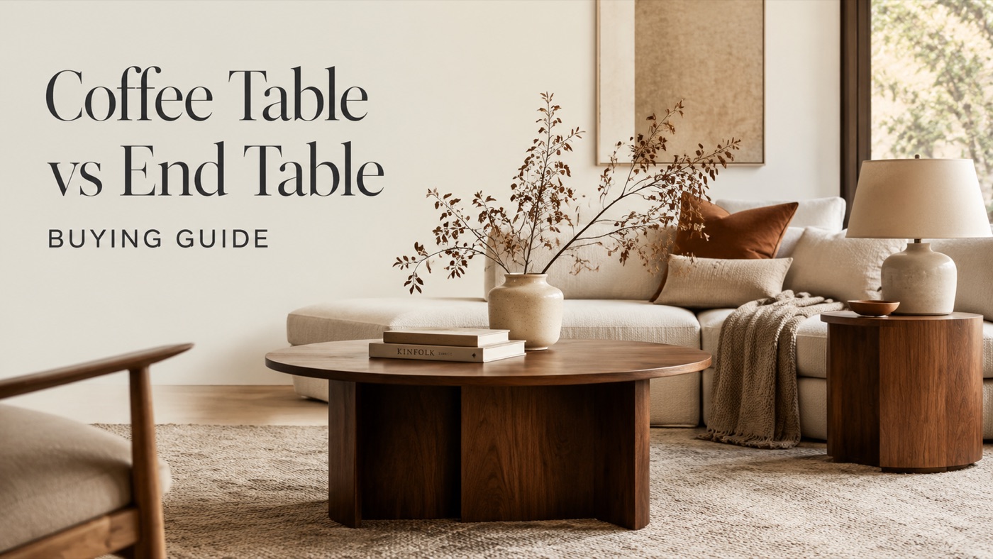 POVISON coffee table and end table difference in living room layout