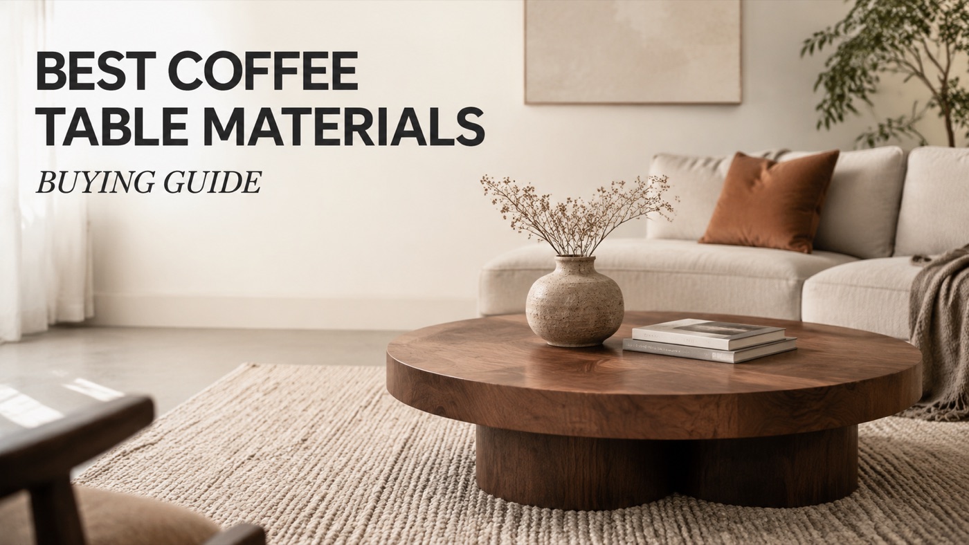 POVISON coffee table materials including wood glass and sintered stone