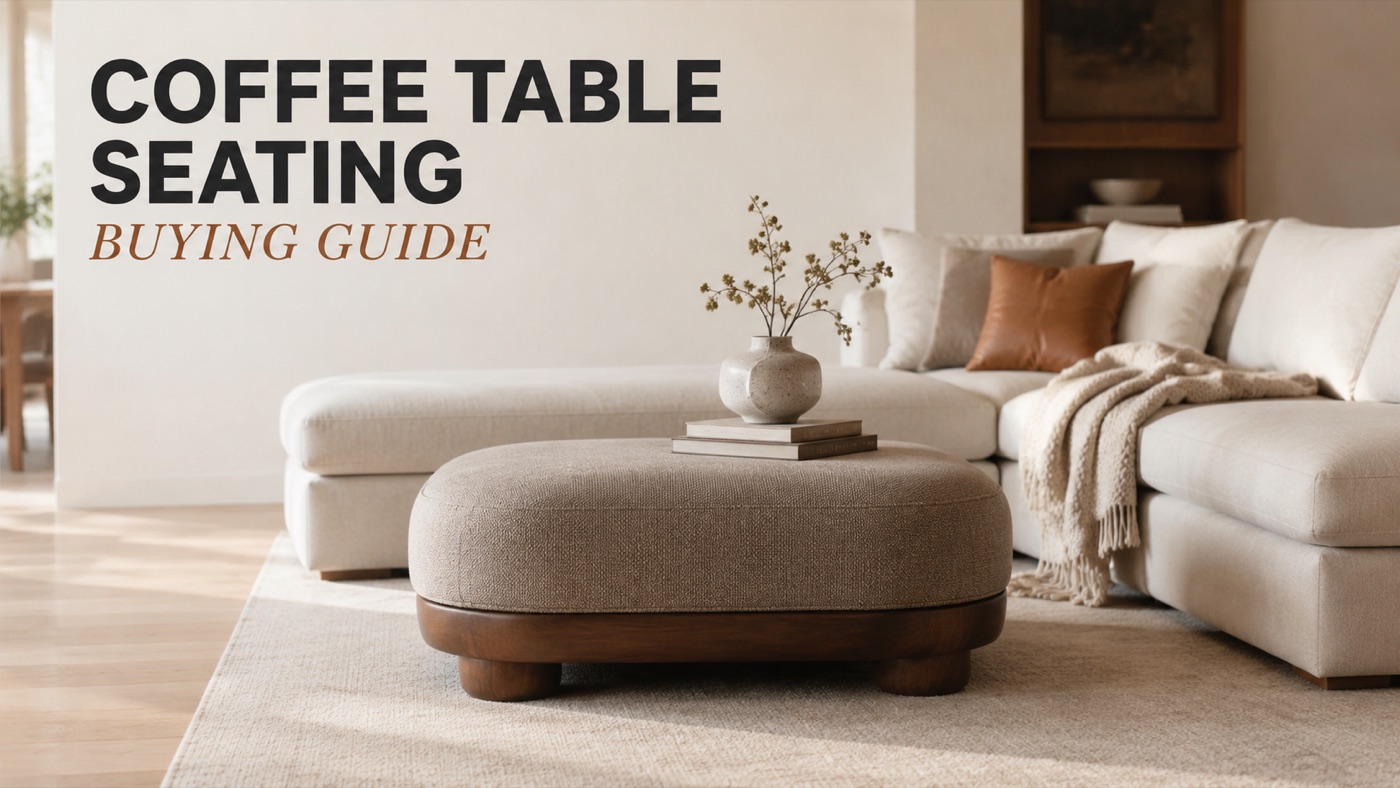 POVISON ottoman coffee table used as extra living room seating