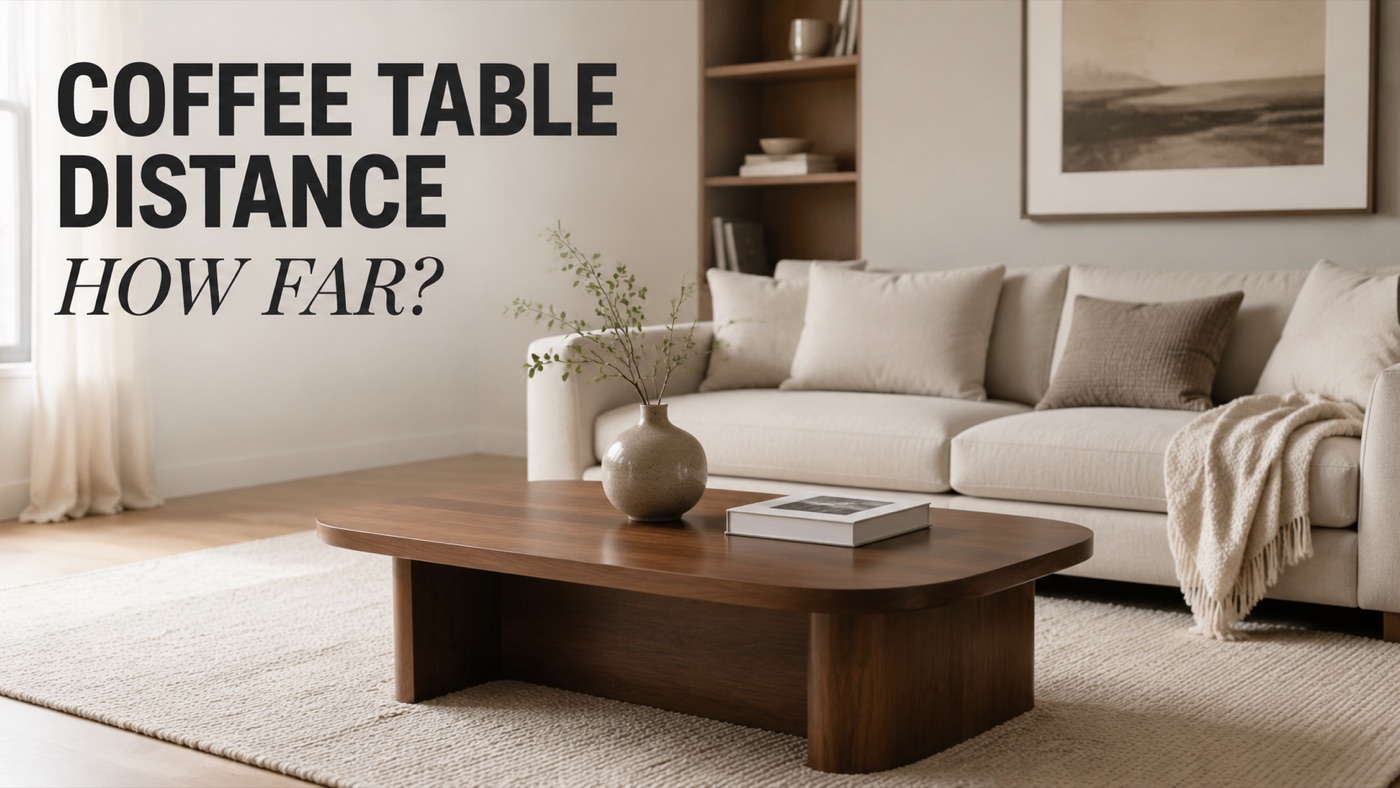 POVISON coffee table 16 to 18 inches from sofa