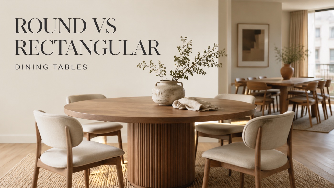 POVISON round and rectangular dining tables compared for room shape